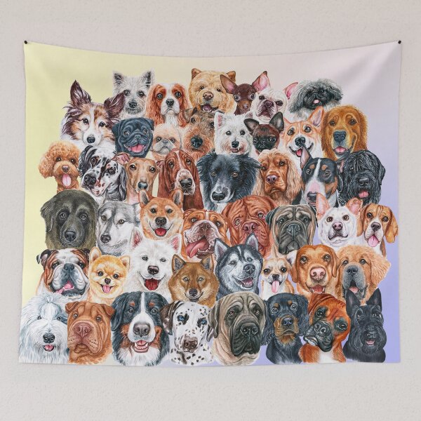 Item preview, Beautiful Collage of Dogs, so many painted beautiful faces, dogs are the best! designed and sold by Orianah.