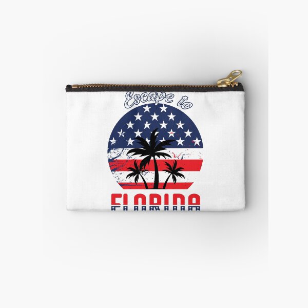 Aperçu de l'œuvre Évadez-vous en Floride Funny USA Flag Stars Stripes Palm Trees T-Shirt créée et vendue par Rabbitti.