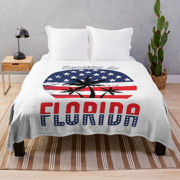 Item preview, Escape to Florida Funny USA Flag Stars Stripes Palm Trees T-Shirt designed and sold by Rabbitti.