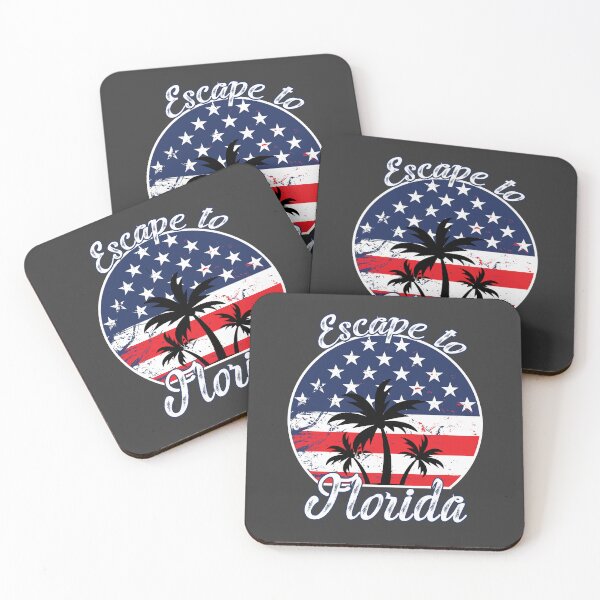 Item preview, Escape to Florida Funny USA Flag Stars Stripes Palm Trees T-Shirt designed and sold by Rabbitti.