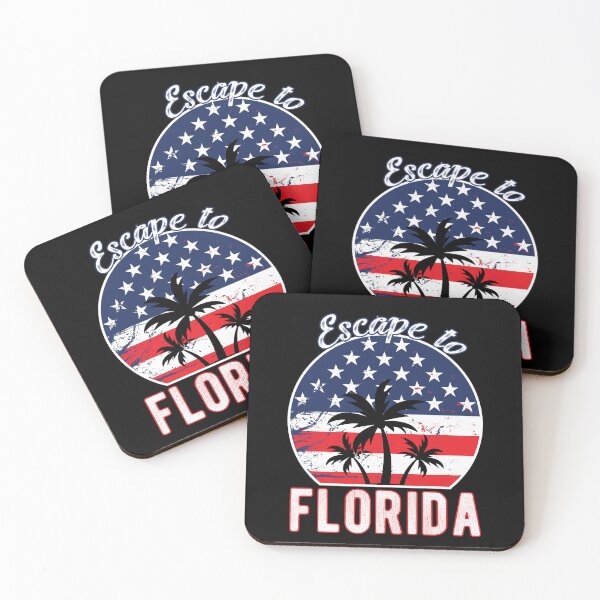 Item preview, Escape to Florida Funny USA Flag Stars Stripes Palm Trees T-Shirt designed and sold by Rabbitti.