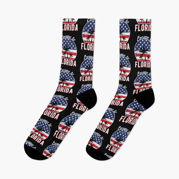 Item preview, Escape to Florida Funny USA Flag Stars Stripes Palm Trees T-Shirt designed and sold by Rabbitti.