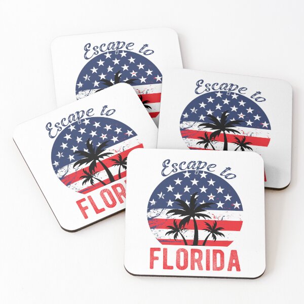 Item preview, Escape to Florida Funny USA Flag Stars Stripes Palm Trees T-Shirt designed and sold by Rabbitti.