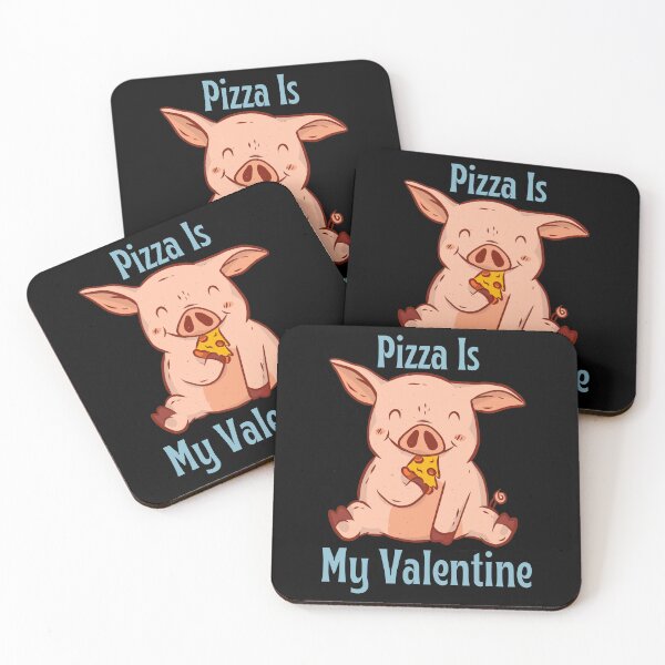 Item preview, Pizza is my Valentine, Funny Pig Eating Pizza Valentine's Day Design designed and sold by Auntieck.