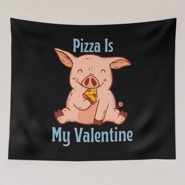 Item preview, Pizza is my Valentine, Funny Pig Eating Pizza Valentine's Day Design designed and sold by Auntieck.