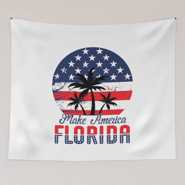 Item preview, Make America Florida Funny USA Flag Stars Stripes Palm Trees T-Shirt designed and sold by Rabbitti.