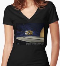 Cassini-Huygens Tribute Women's Fitted V-Neck T-Shirt