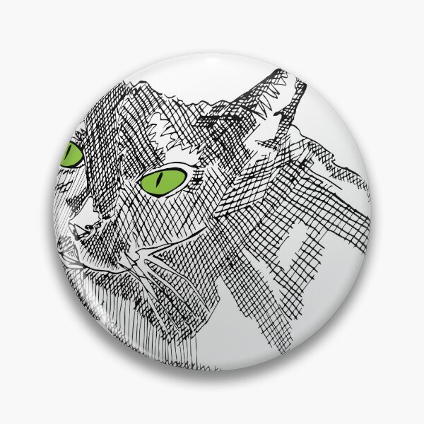 Item preview, Inky Cat Green Eyes designed and sold by twoformirtharts.