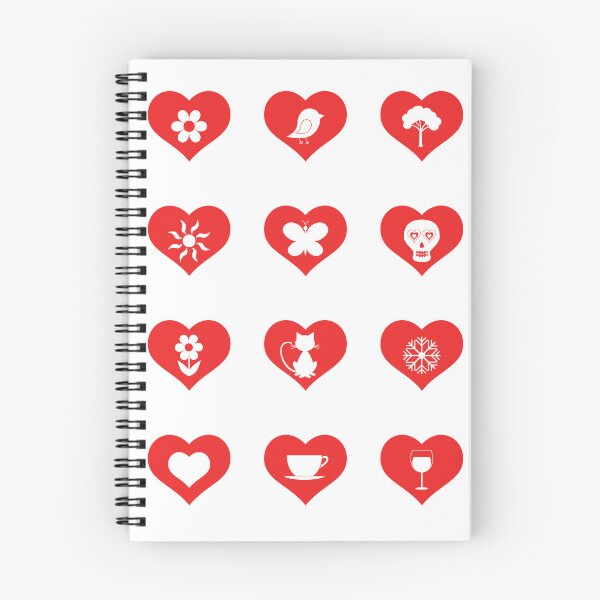 Item preview, Red and white hearts with animals and flowers  designed and sold by colorleafz.