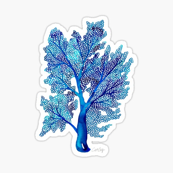 Item preview, Sea Fan Coral – Blue Ombré designed and sold by Cat Coquillette.