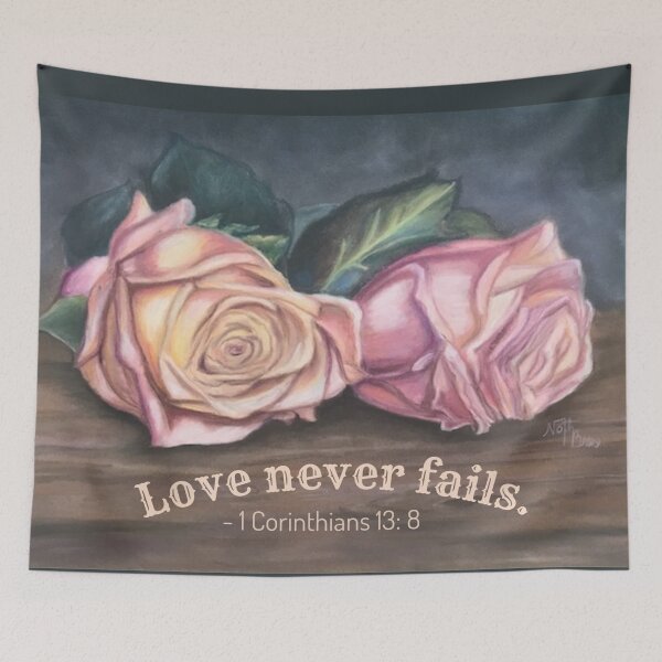Item preview, Love never fails | 1 Corinthians 13:8 designed and sold by NathBros.