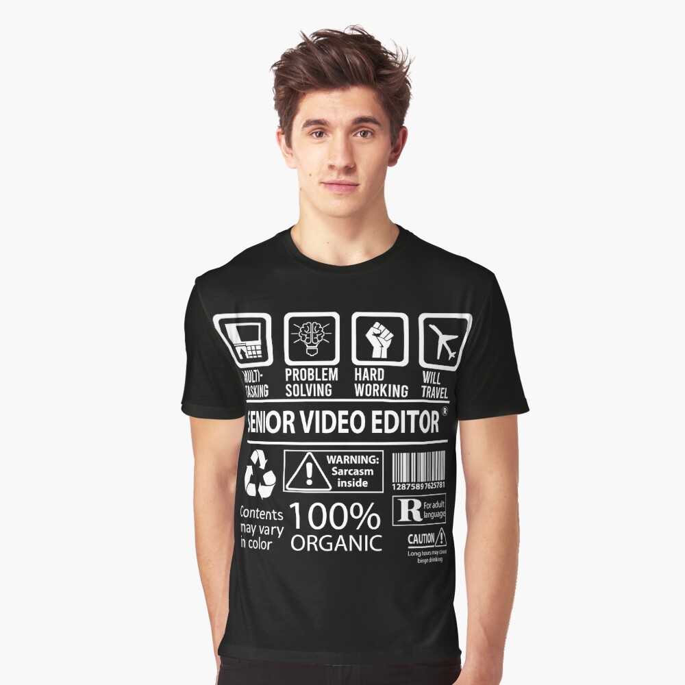 Senior Video Editor T Shirt - MultiTasking Certified Job Gift Item Tee