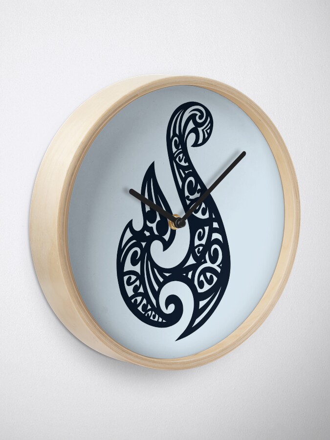 Hei Matau, Maori Hook design meaning Prosperity Clock for Sale by Kiwidom