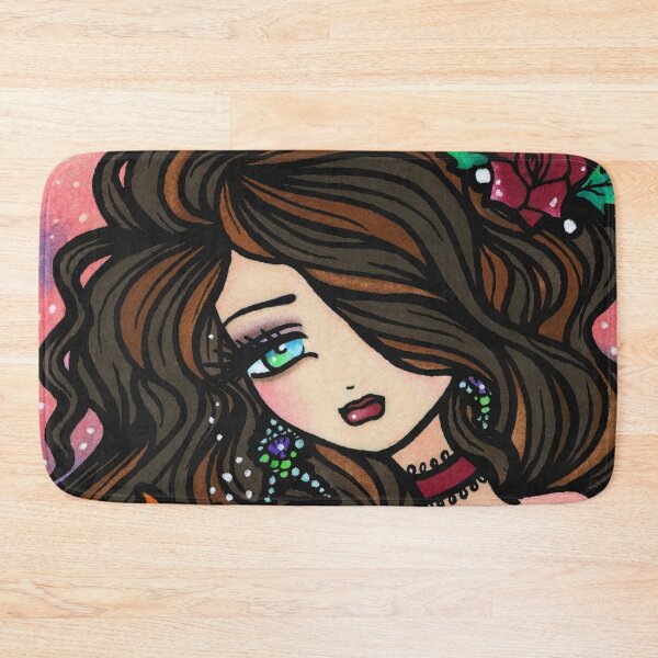 Item preview, Valentines Brown Haired Mermaid Kissy Fish Fantasy Art designed and sold by hannahlynnart.