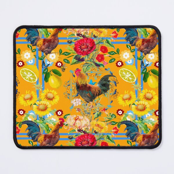 Item preview, Rooster,farm,birds ,lemons,sunflower,folklore pattern designed and sold by MariaMarinova.