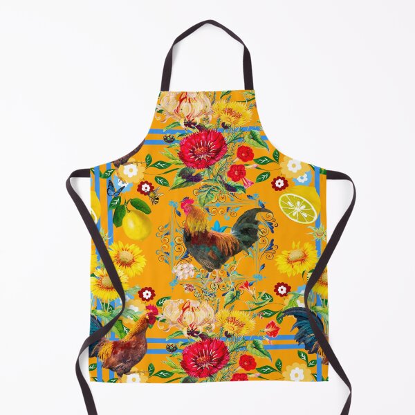Vista previa del artículo con la obra «Gallo, granja, pájaros, limones, girasol, patrón folclórico », diseñado y vendido por MariaMarinova.