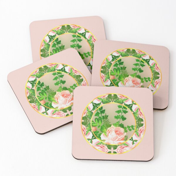 Item preview, Vintage Rose and Rosette Pattern Faux China Plate designed and sold by SeaChangeDesign.