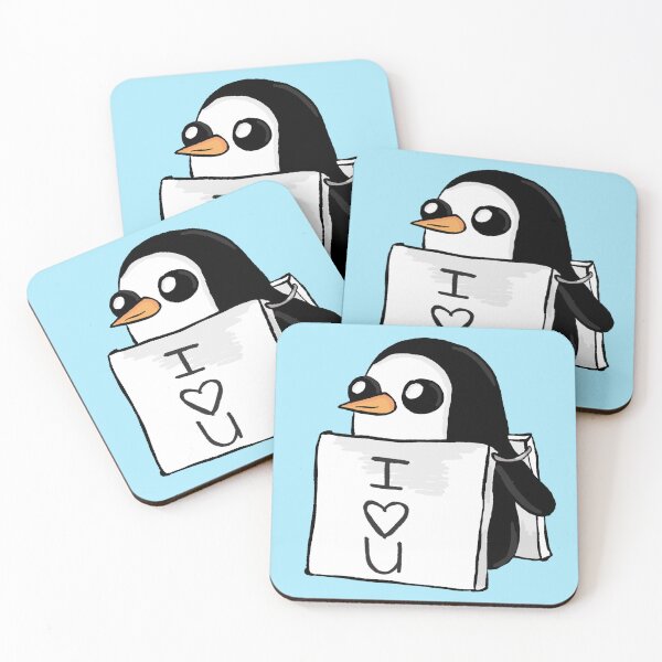 Item preview, "I Love You" Penguin with Sign designed and sold by RoserinArt.