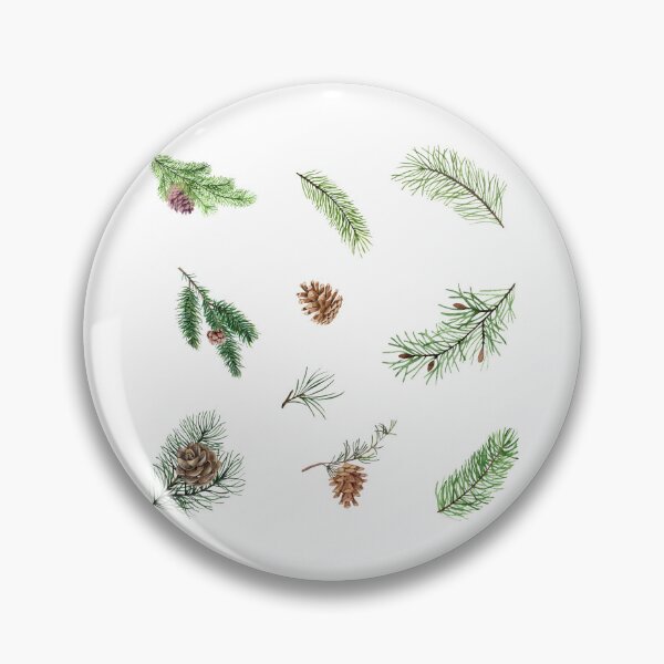 Item preview, Watercolor Pine Branches and Pinecones Botanical Collection designed and sold by silviaol.