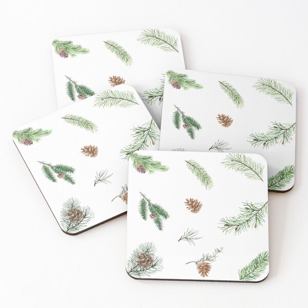 Item preview, Watercolor Pine Branches and Pinecones Botanical Collection designed and sold by silviaol.