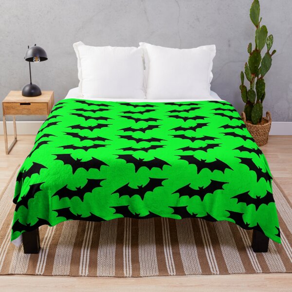 Item preview, Bright neon green black bat print designed and sold by DemonicGloom.