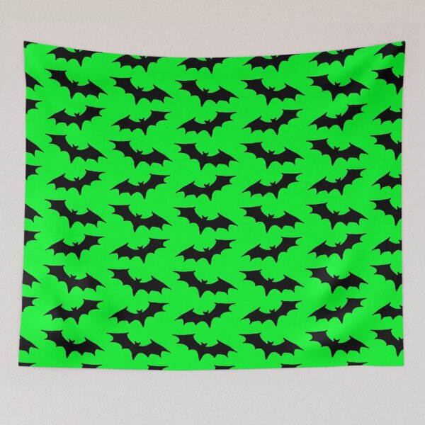 Item preview, Bright neon green black bat print designed and sold by DemonicGloom.