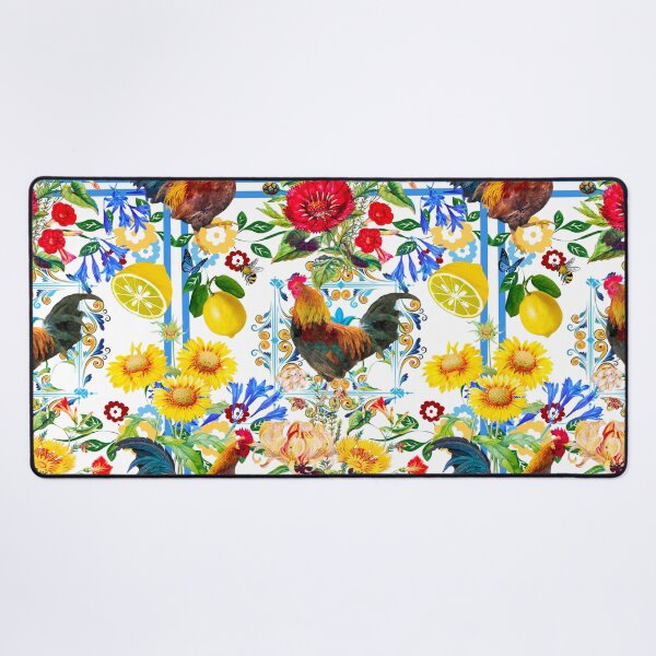 Item preview, Rooster,farm,birds ,lemons,sunflower,folklore pattern designed and sold by MariaMarinova.