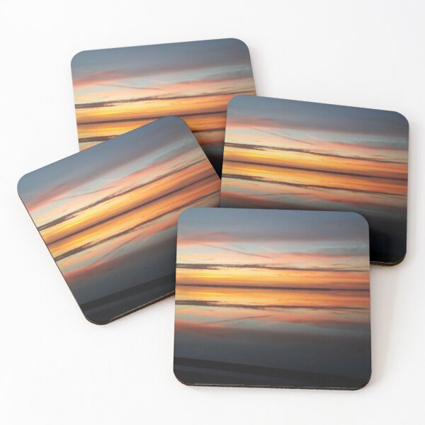 Artikelvorschau, Sonnenaufgang auf dem Wasser mit Orange und Blau entworfen und verkauft von lpdesigns2014.