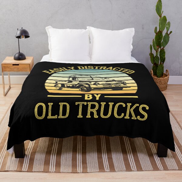 Item preview, Easily Distracted By Old Trucks Funny Classic Truck Lover Gift Retro Truck Sunset designed and sold by lou731.