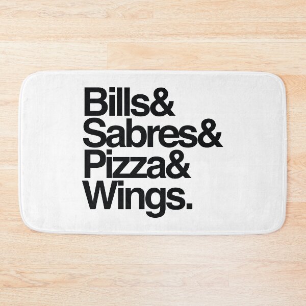 Item preview, Bills & Sabres & Pizza & Wings (black text) designed and sold by sarahnewhouse.