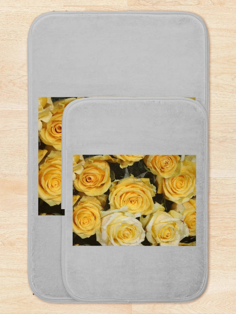 Thumbnail 5 of 6, Bath Mat, Yellow Roses designed and sold by ColorSpacePro.