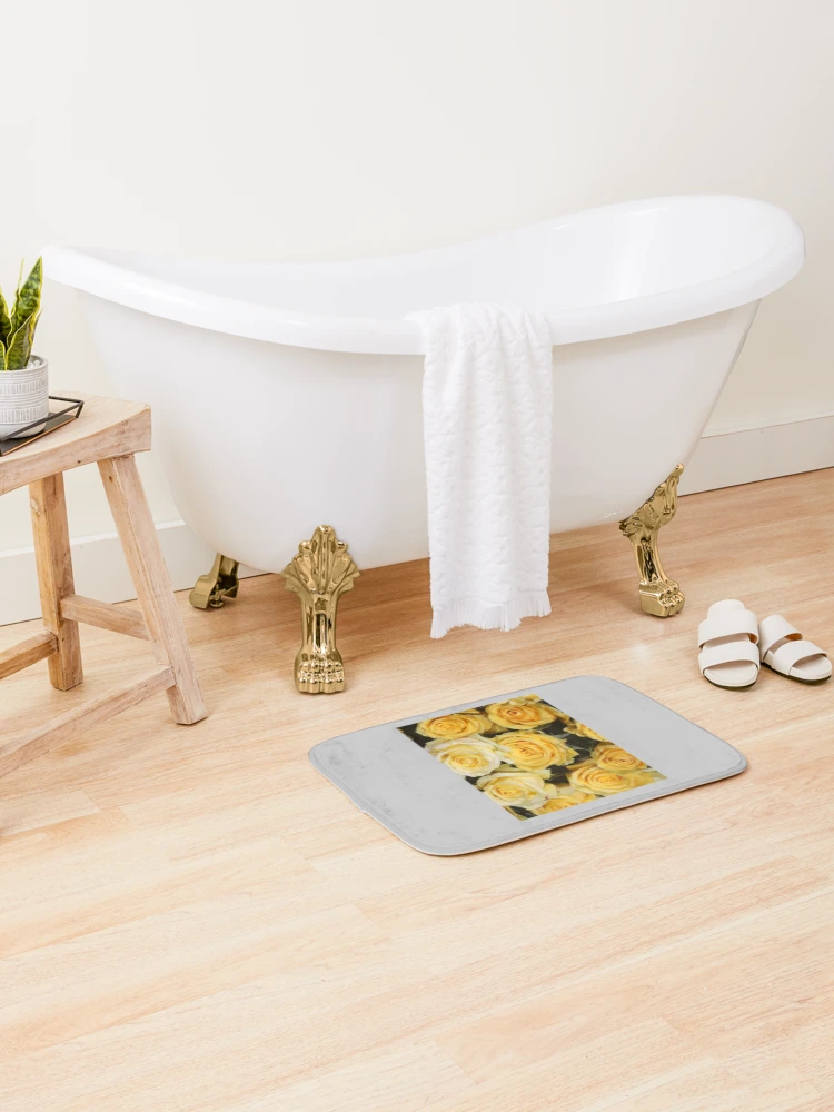Thumbnail 2 of 6, Bath Mat, Yellow Roses designed and sold by ColorSpacePro.