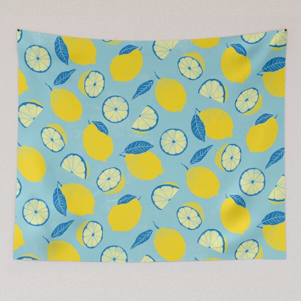 Aperçu de l'œuvre Light Blue Summer Lemons créée et vendue par Carolina Diaz.
