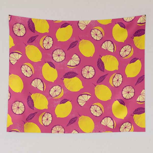 Aperçu de l'œuvre Hot Pink Summer Lemons créée et vendue par Carolina Diaz.