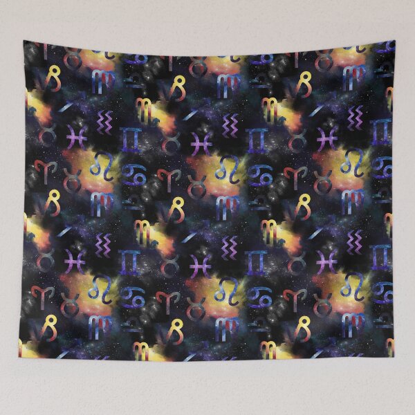 Item preview, Zodiac symbols pattern on galaxy background designed and sold by MagicStrawberry.