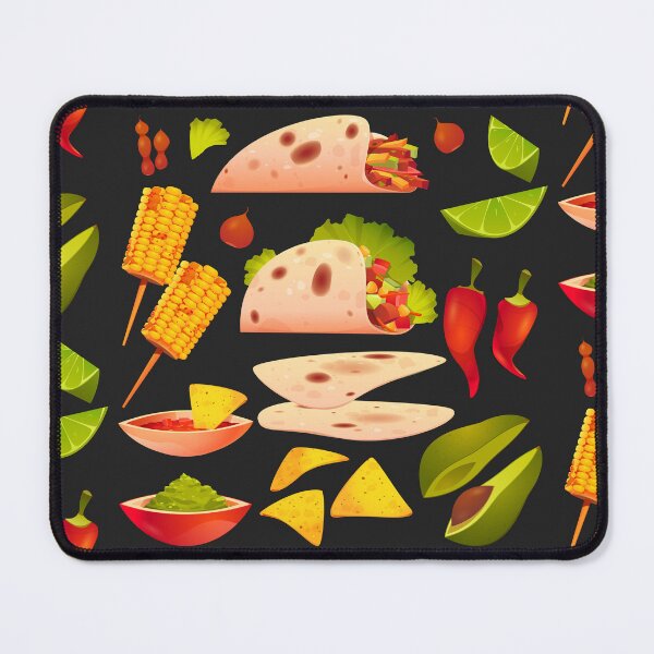 Item preview, Assorted Mexican Food - Tacos, Guacamole, Salsa, Chillis, Nachos, Avocadoes, Grilled Corn designed and sold by Alicia Chee.
