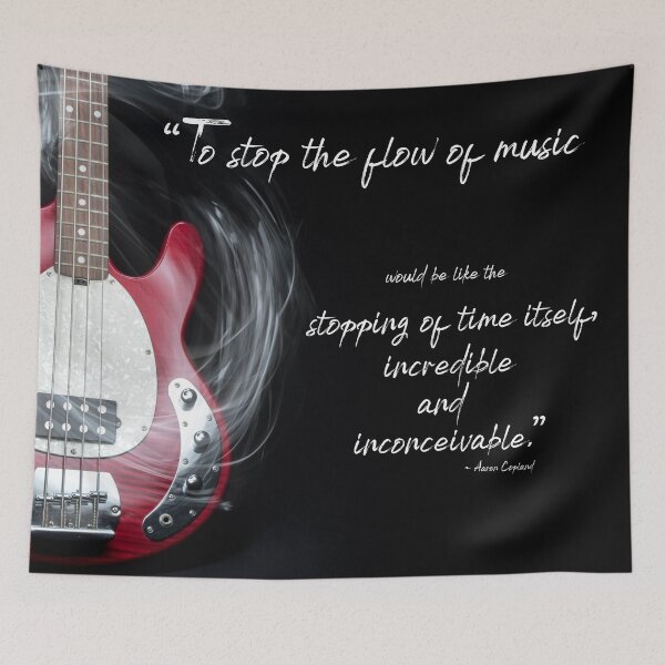 Item preview, The Flow of Music Minimal Guitar Portrait with Light Painting and Quote designed and sold by nancyjcreates.