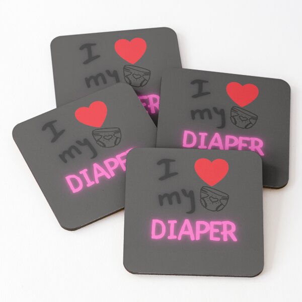Item preview, I Heart/Love My Diaper ABDL - Pink designed and sold by DaddyKoti.