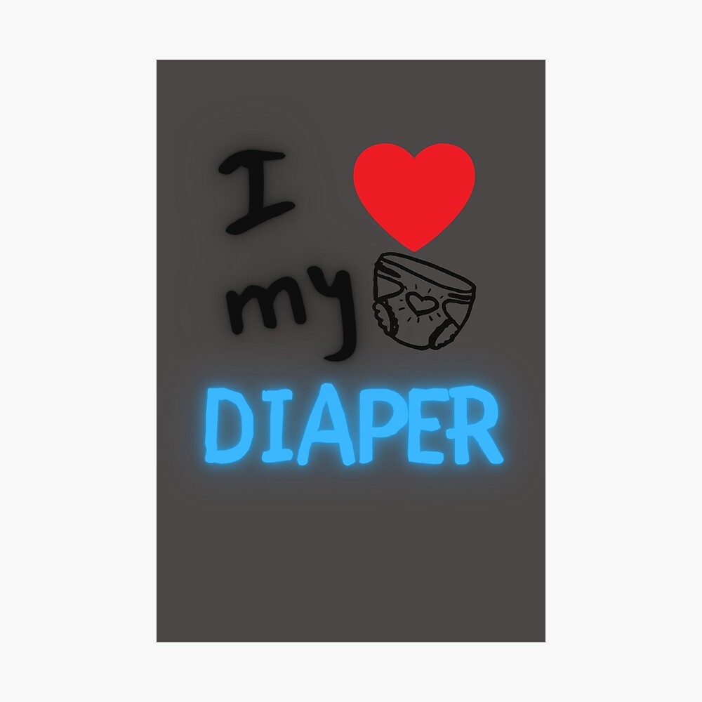 I Heart/Love My Diaper ABDL - Blue