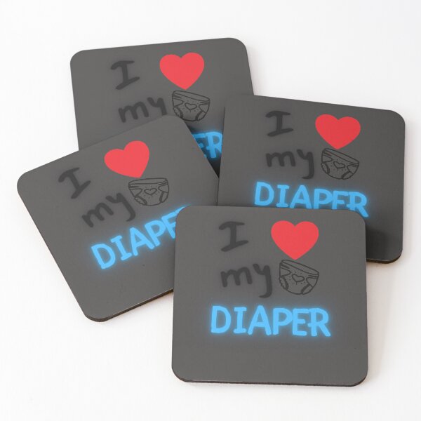 Item preview, I Heart/Love My Diaper ABDL - Blue designed and sold by DaddyKoti.
