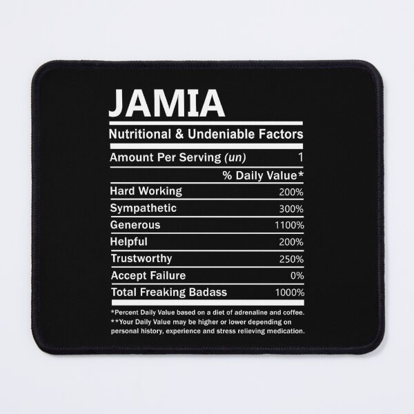 Item preview, Jamia Name T Shirt - Jamia Nutritional And Undeniable Factors Gift Item Tee designed and sold by pourvasecandi.