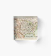 USA Antique Maps Acrylic Block
