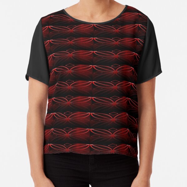 Red Symbol Chiffon Top
