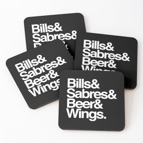 Item preview, Bills & Sabres & Beer & Wings (white text) designed and sold by sarahnewhouse.