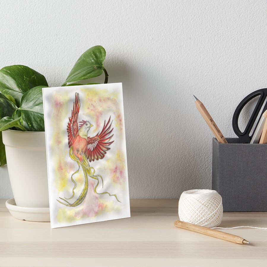 Watercolor Phoenix Art Board Print
