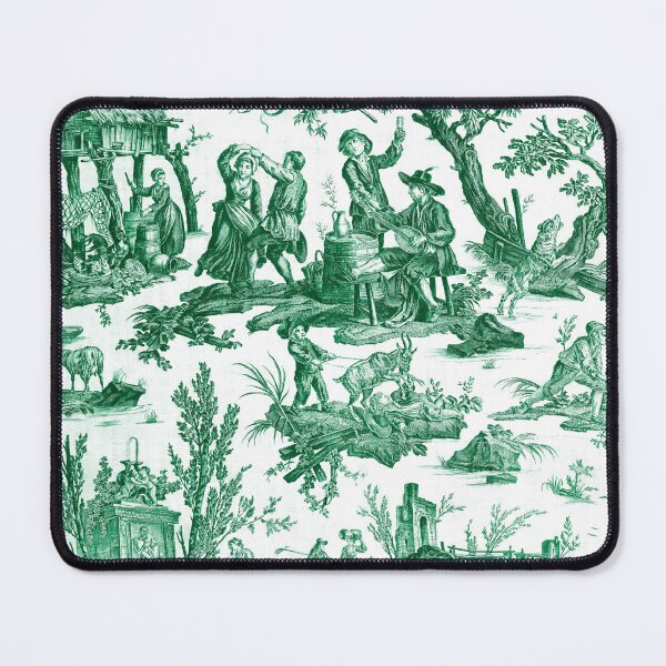Item preview, Green and White Toile de Jouy  designed and sold by janesbotanics.