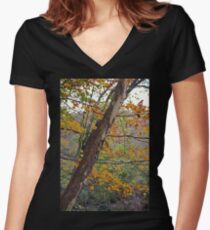 Cuyahoga Camouflage Women's Fitted V-Neck T-Shirt