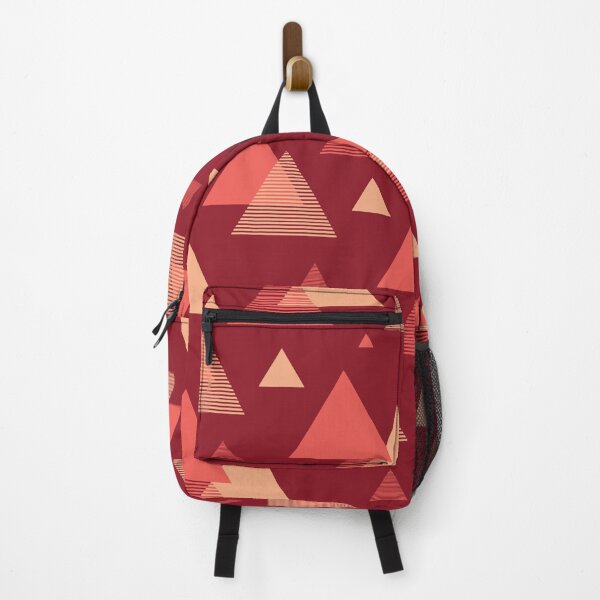 Item preview, Geometric Triangle Pattern Maroon Pink designed and sold by ColorPopArtBoutique.