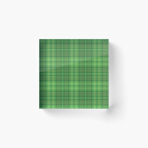 Green Tartan Pattern Acrylic Block