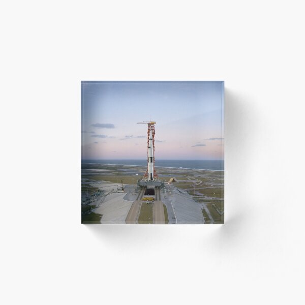 High-angle view of the Apollo 8 spacecraft on the launch pad. Acrylic Block